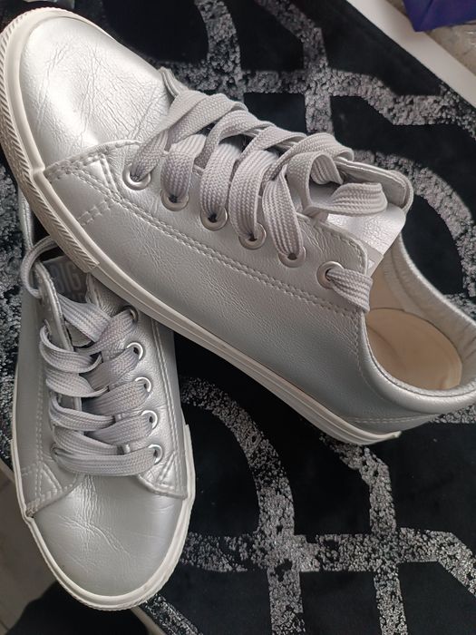 Trampki damskie Big Star srebrne -38.Bdb