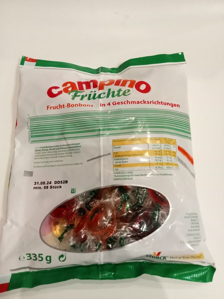 Cukierki Campino owocowe 335 g 85 cukierków