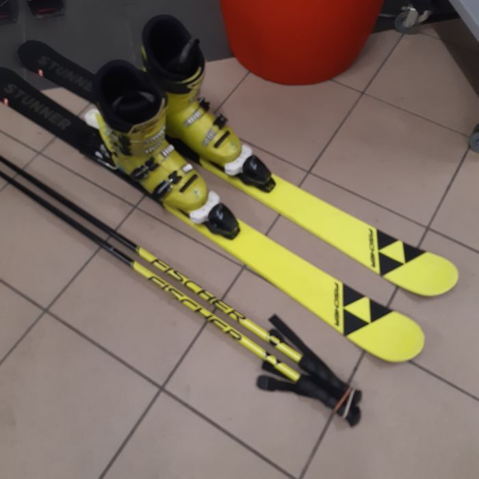 narty Fischer 130cm+buty Fischer 23.5cm