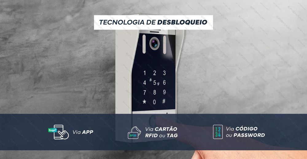 Vídeo Porteiro Posto Externo 2 Fios Teclado|RIFD|Cinza WIFI PRO S640