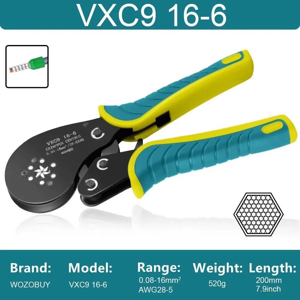 Кримпер WOZOBUY 6 кулачків VXC9 16-6N 0.08-16 мм  кліщі для обтиску OR