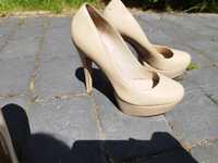 Beżowe szpilki damskie ALDO, czółenka, klasyczne obuwie na obcasie