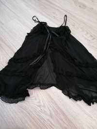 Babydoll preto transparente sem cuecas