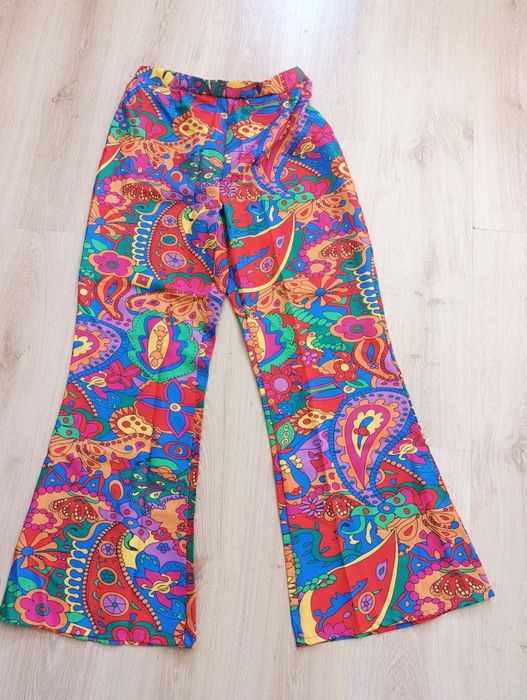 Strój karnawałowy psychodeliczne męskie spodnie, hipis,  rozmiar L