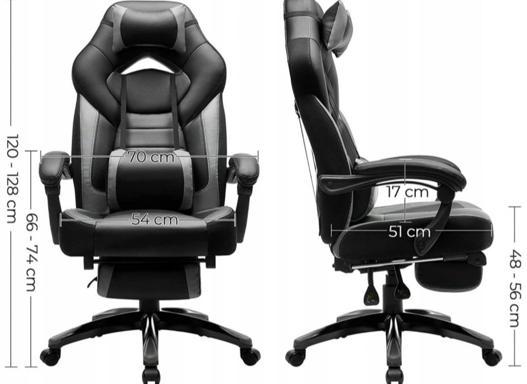 Krzesło biurowe fotel obrotowy gamingowe nowy czarny