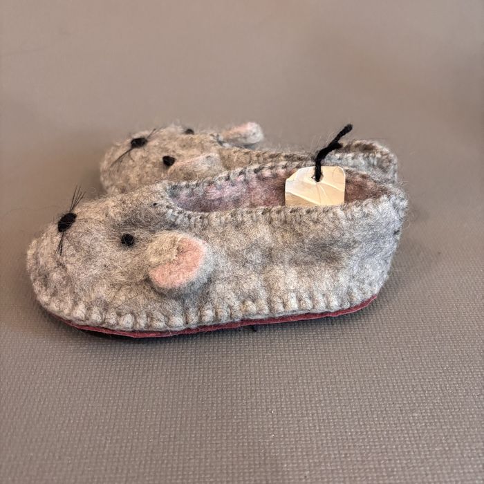 Капці Тапки дитячі ручної роботи натуральна вовна мишка EESTI KÄSITOO