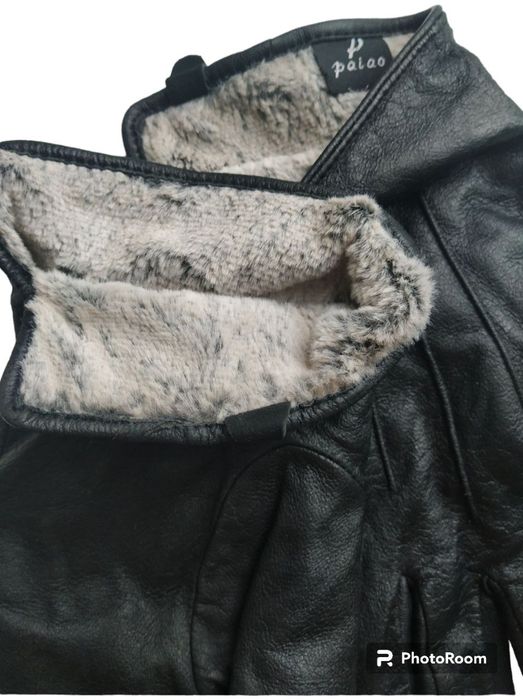 Шкіряні чоловічі рукавиці, утеплені всередині