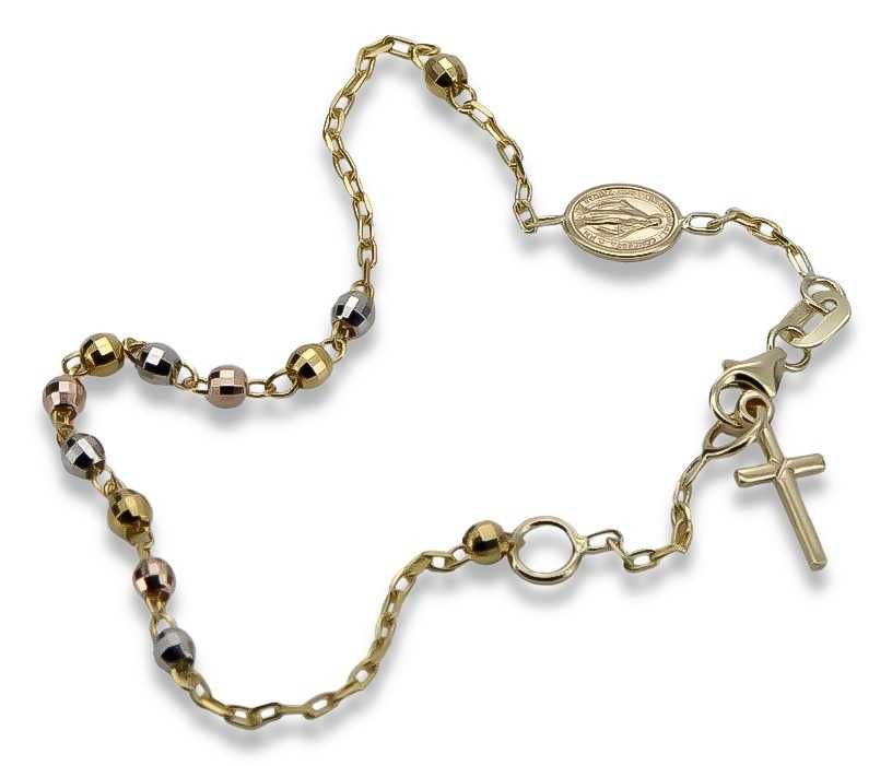 Złota bransoletka różaniec "Dolce Gab" 14k diament rbc001ywr Poznań