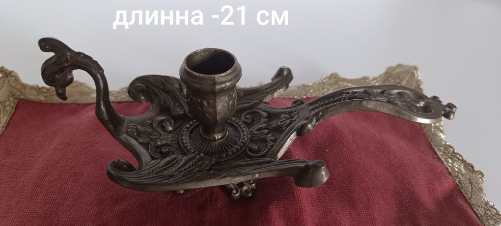 Подсвечники фарфор, хрусталь, металеві