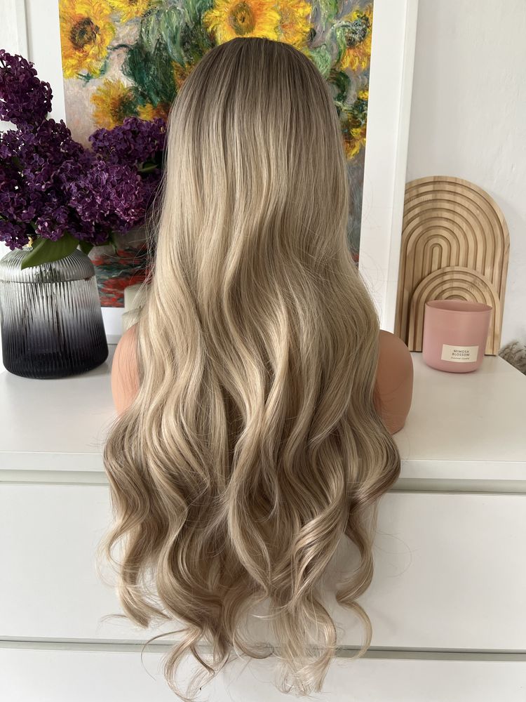 Peruka blond gęsta długa 80 cm
