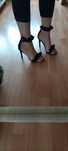 Buty czarne brokatowe