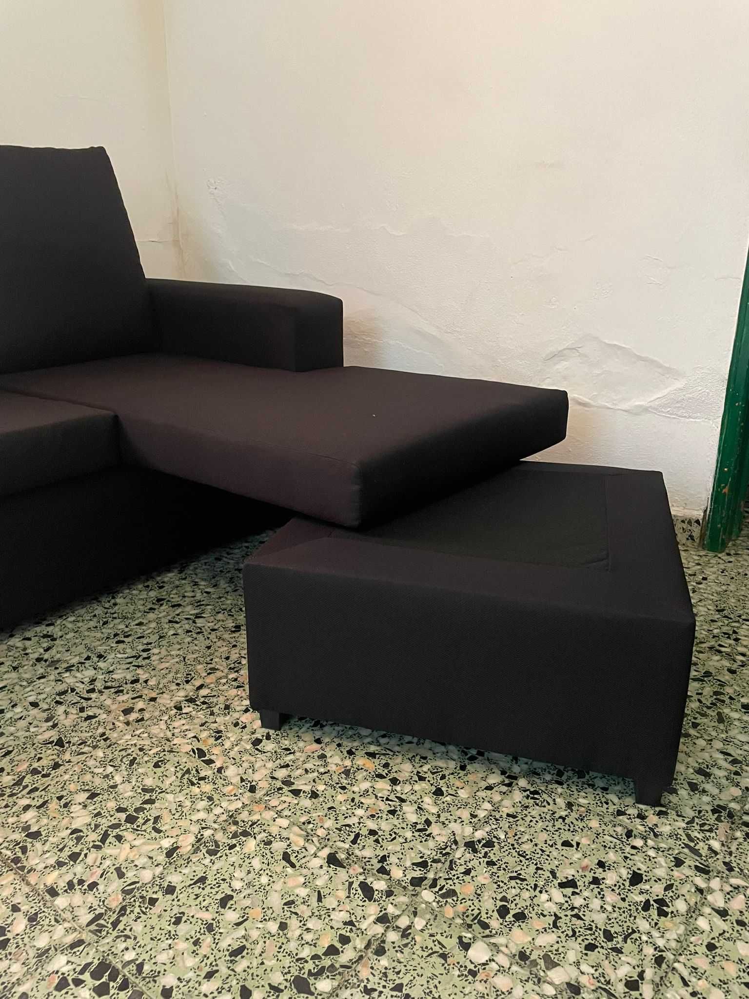 NOVO !!! Sofá com chaise longue reversível em material microfibra.