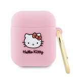 Hello Kitty HKA23DKHSP Airpods 1/2 coverróżowy/pink Silicone 3D Kitty