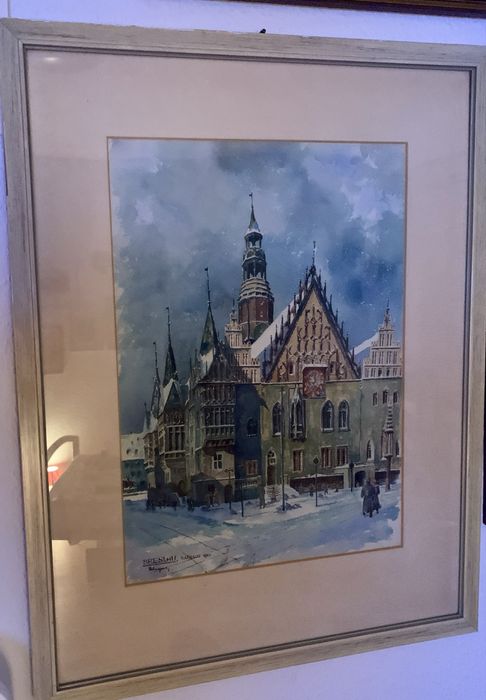 Wrocław - Breslau 1943r Akwarela