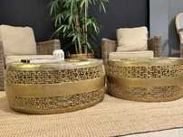 2 mesa, apoio, centro, aparador, ferro, kare design, oriental, rustico