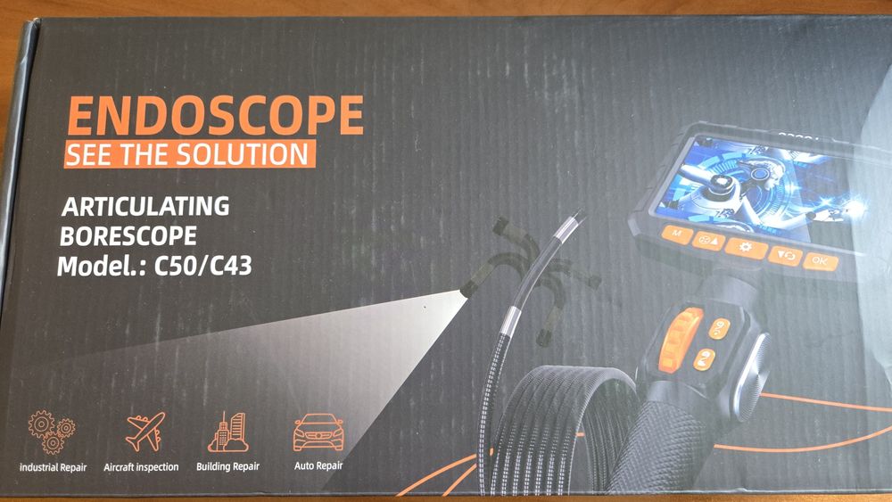 Эндоскоп (ендоскоп) поворотный 360град C-50 4,3" IPS 1080P 3,9мм 1метр