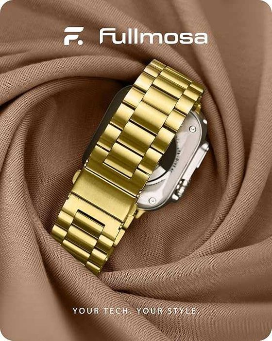 Fullmosa bransoleta Apple Watch SE 10 9 8/ 7 6 5 38/40/41mm etui złote