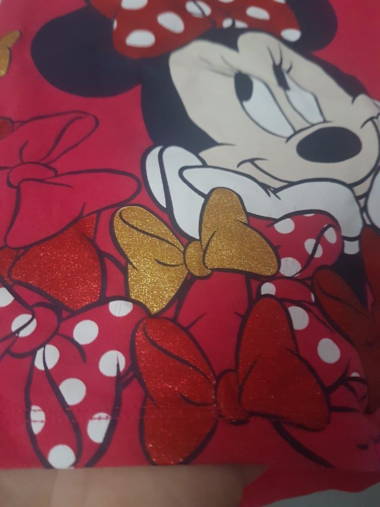 Bluzka z długim rękawem Disney Minnie Mouse, myszka Miki, czerwona