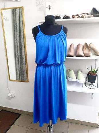 Dorothy Perkins sukienka asymetryczna niebieska kobalt 40