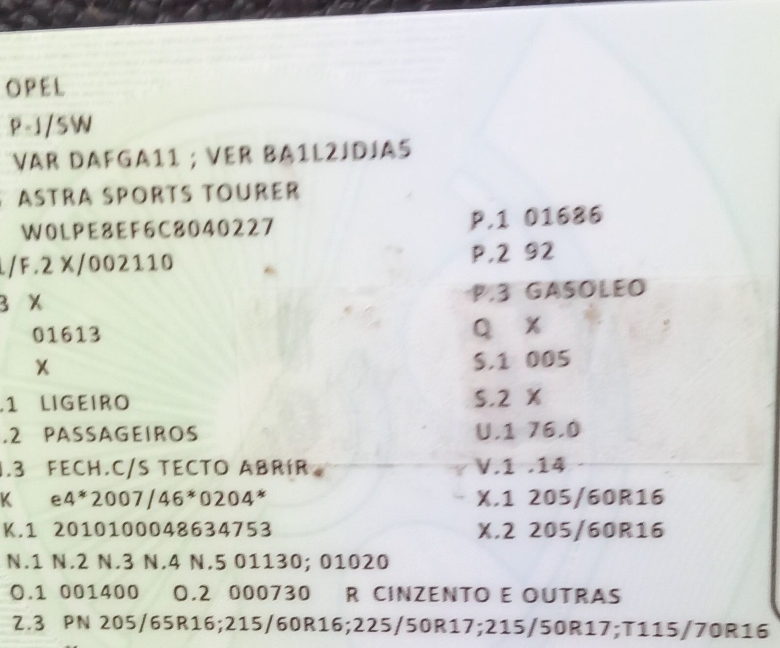 Carrinha Opel astra