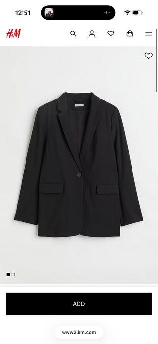 Піджак H&M чорний