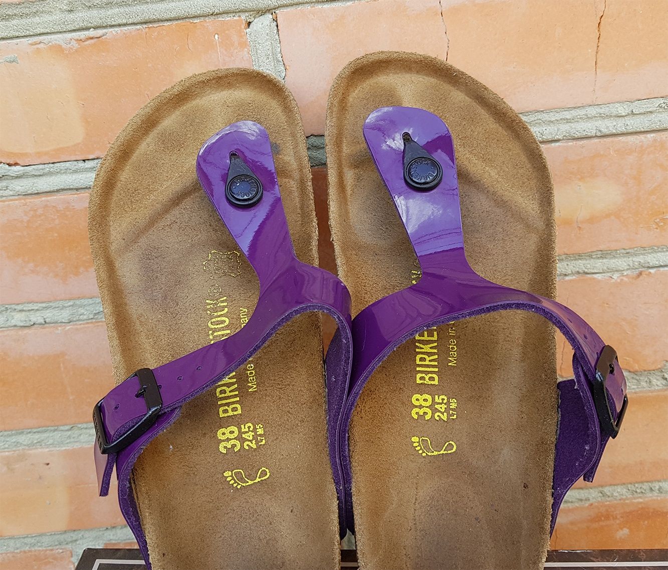 BIRKENSTOCK шлепанцы сандалии кожаные Германия ОРИГИНАЛ (38) фиолет