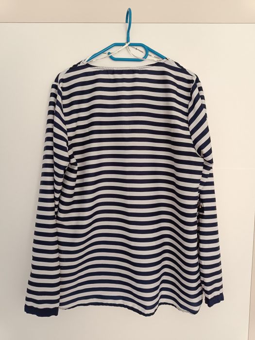 Bluzka damska z długim rękawem w marynarskim stylu