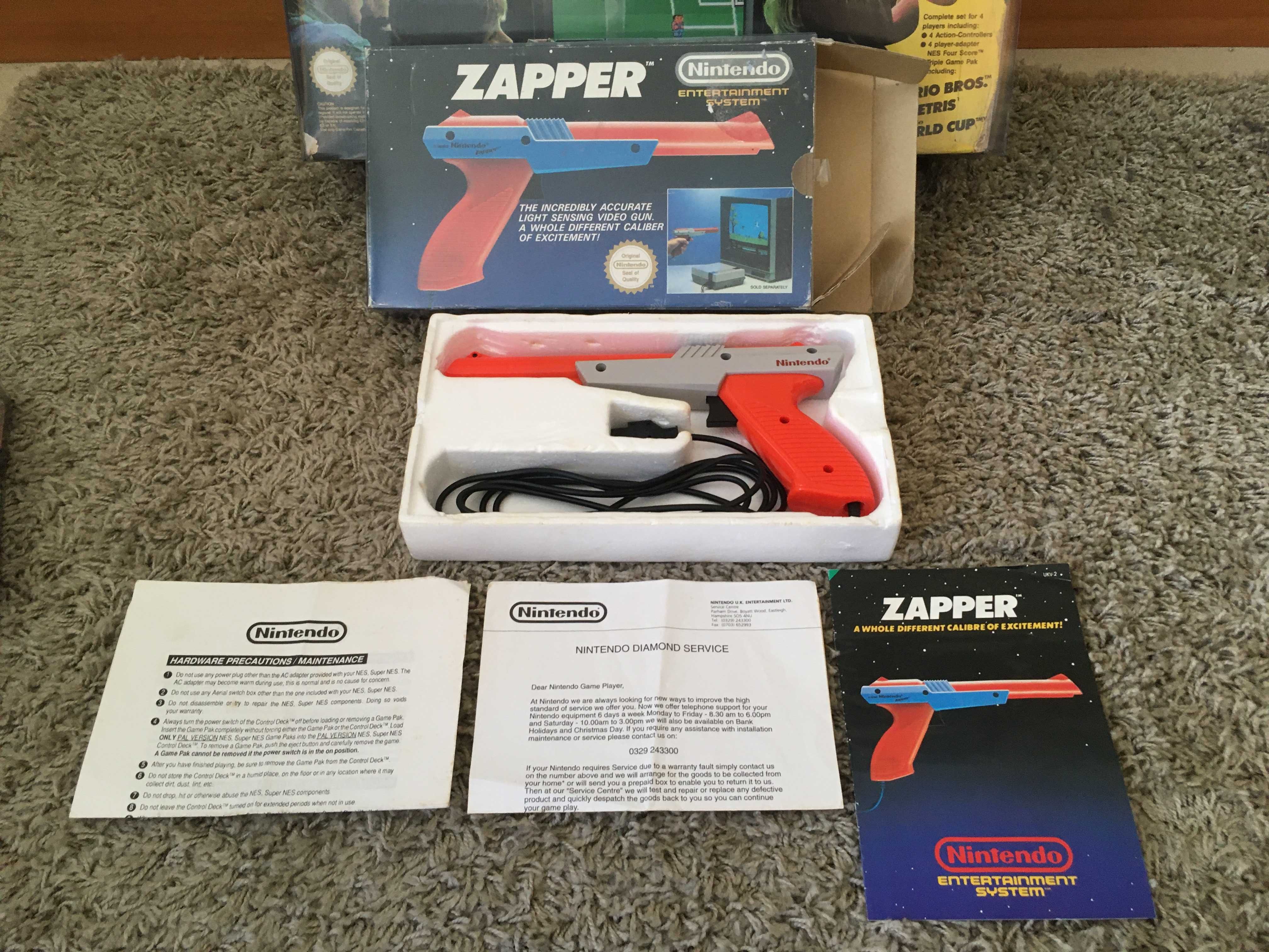 Consola nintendo nes super set, jogos e zapper