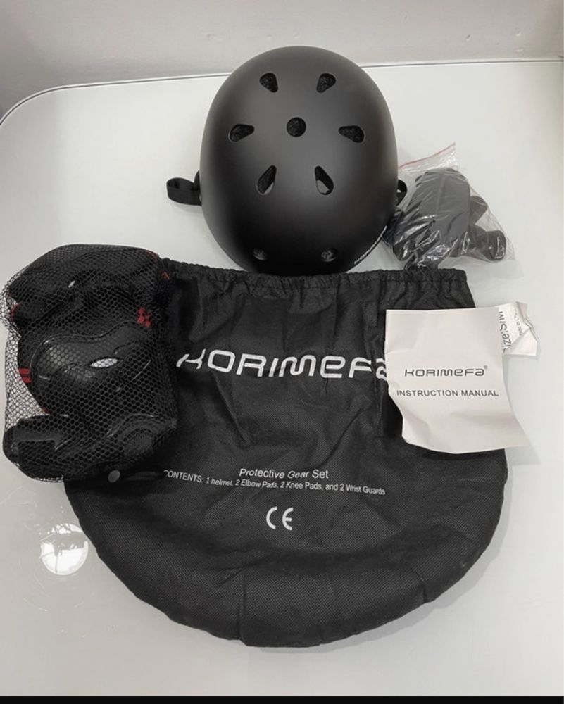 Korimefa kask i zestaw ochraniaczy 48-54 cm