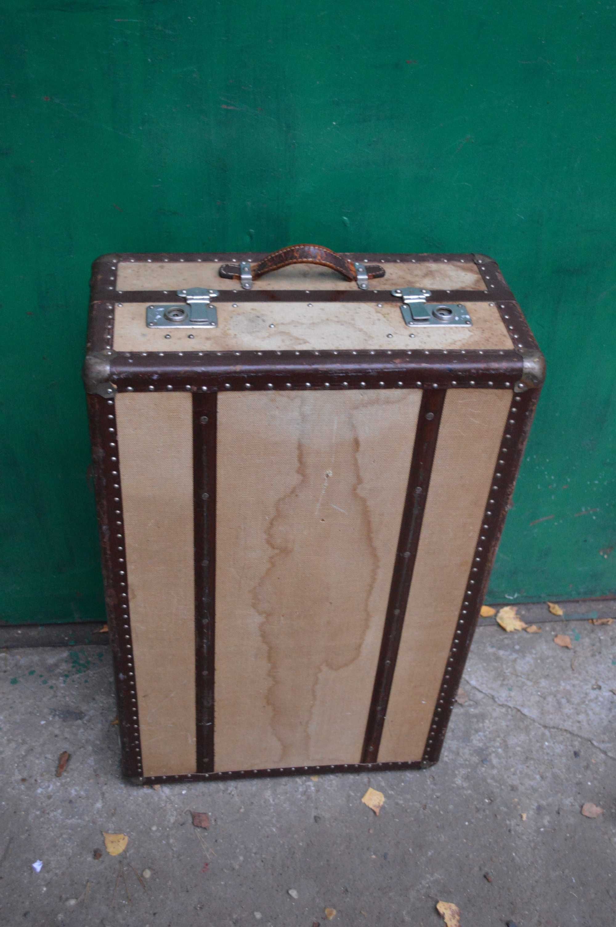 walizka prl stary kufer podróżny antyk retro 76x47x24