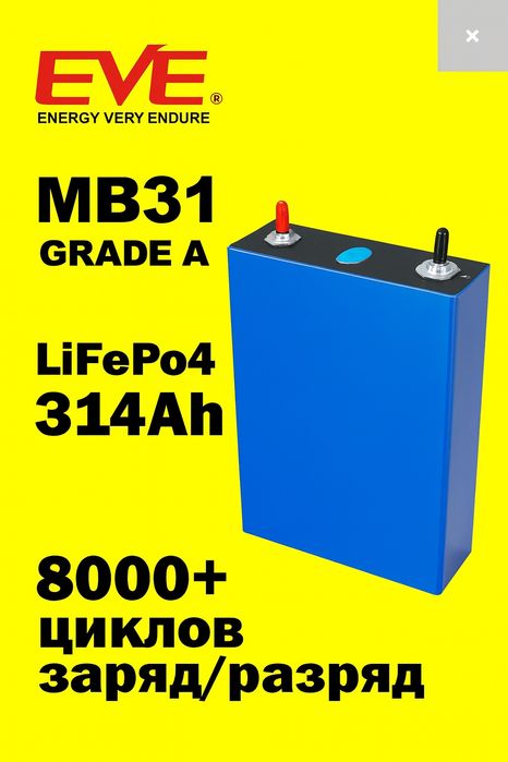 Lifepo4 EVE 314Ah grade-A  в наявності 2025р.