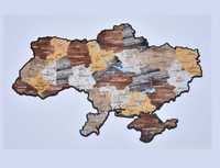 Фигурный деревянный пазл Карта Украины А3 Мапа України дерево Украина