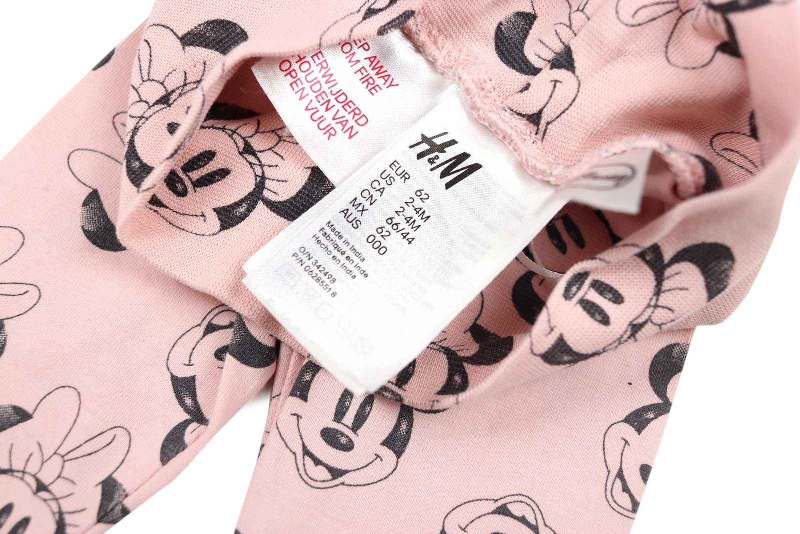 H&M pudrowy komplet z body Myszka Minnie 62