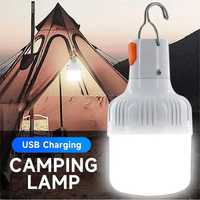 Lampka LED 60W z Mocnym Akumulatorem Kemping Namiot