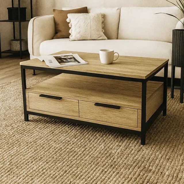 Стіл журнальний прямокутний "Loft" з ясеня (дерева)