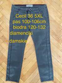 Cecil rozm 36 5XL damskie spodnie jeansy dżinsy szare duży rozmiar