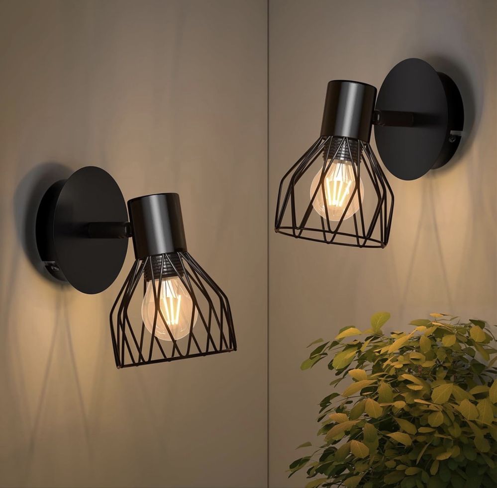 Kimjo Kinkiet Lampy Ścienne do Sypialni 4szt. Czarne