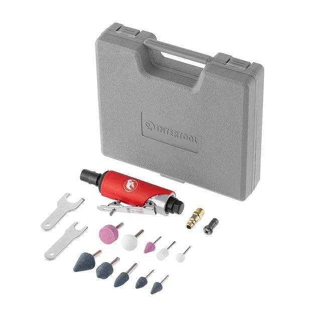 Шлифмашина пневматическая в чемодане 1/4" INTERTOOL PT-1003