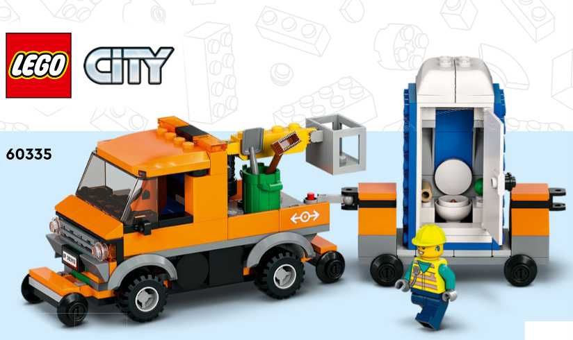 LEGO 60335 Pojazd drogowo-szynowy z toi toiem 60386, 60385, 60324
