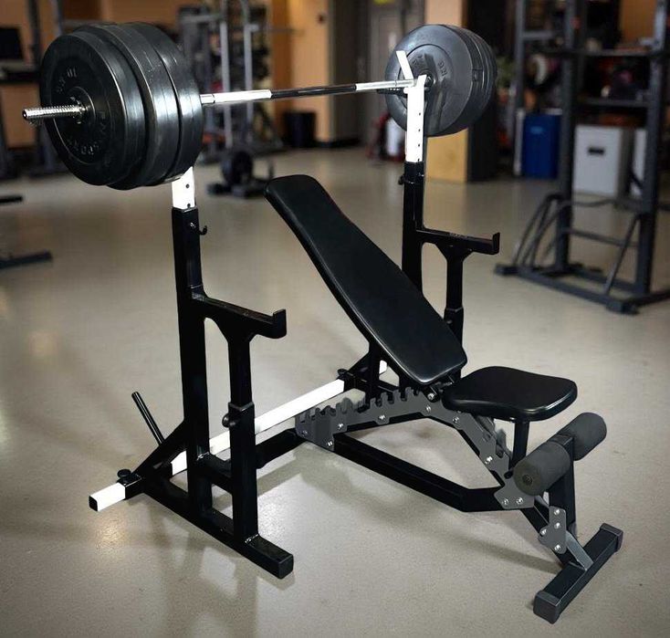 Скамья жимовая до 300 кг + Стійки зі страховкою Лавка для жиму Лава DP