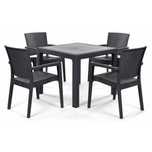 MEBLE Zestaw Restauracyjny Zenit 4+1 Anthracite jak nowy