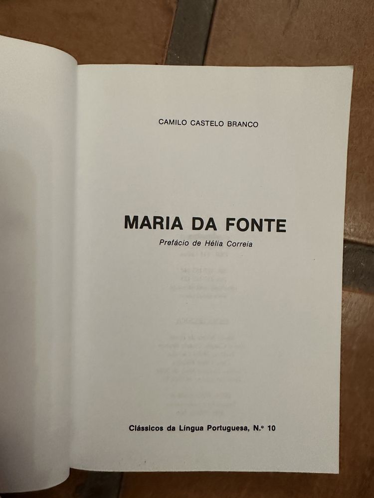 Livro Maria da Fonte - Camilo Castelo Branco