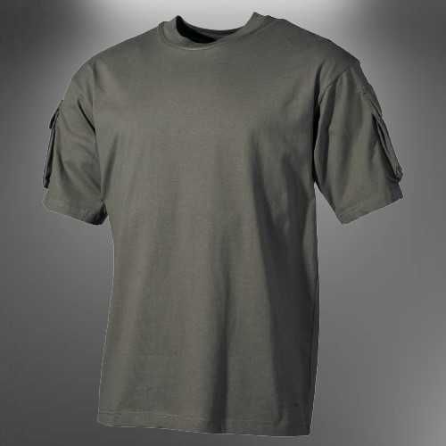 Тактическая футболка спецназа с карманами на рукавах х/б 100%  олива