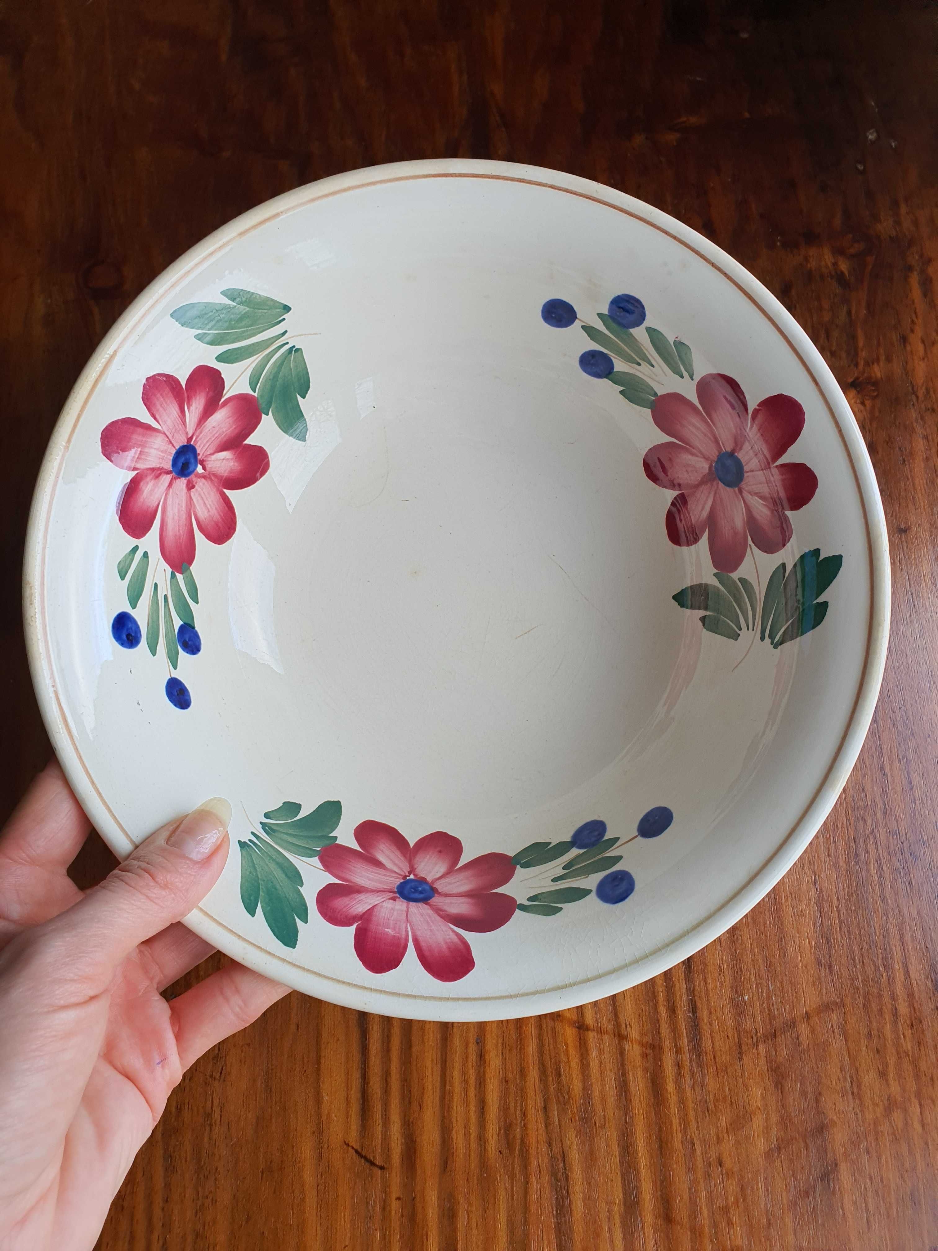 Duża misa fajansowa, 23,5 cm, stary Włocławek