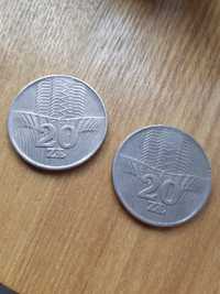 Monety 20 zł bez znaku mennicy.