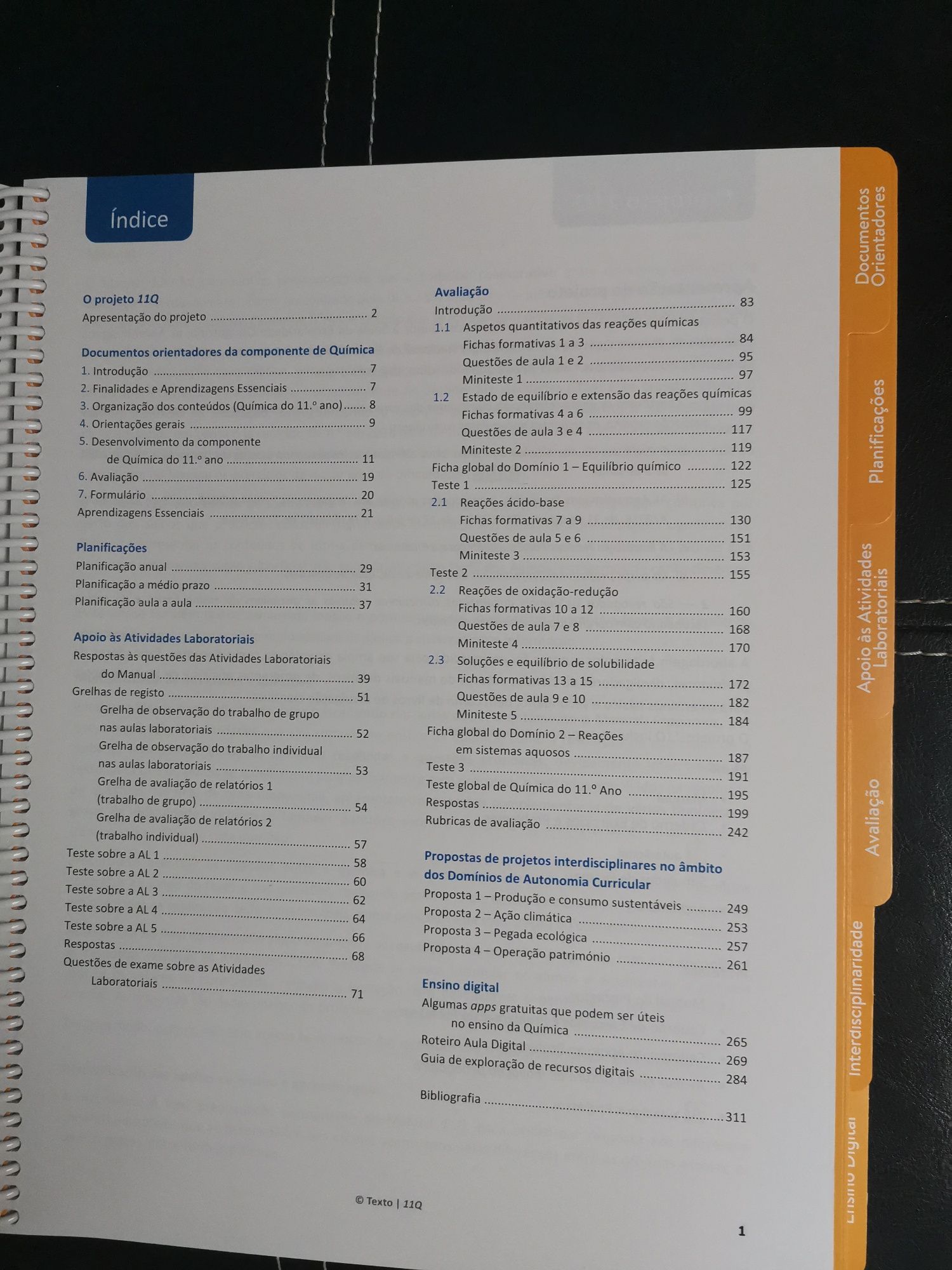 Caderno novo de apoio de Química 11, "Química 11"