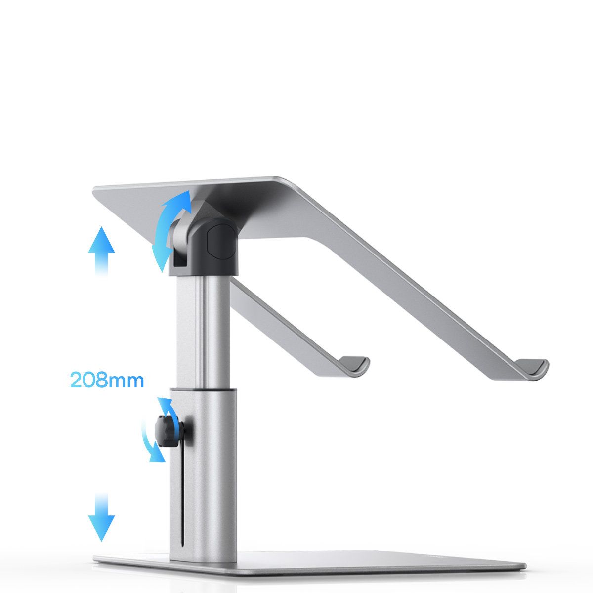 podstawka pod laptopa 11"-17,3" regulowana wysokość aluminiowa srebrny