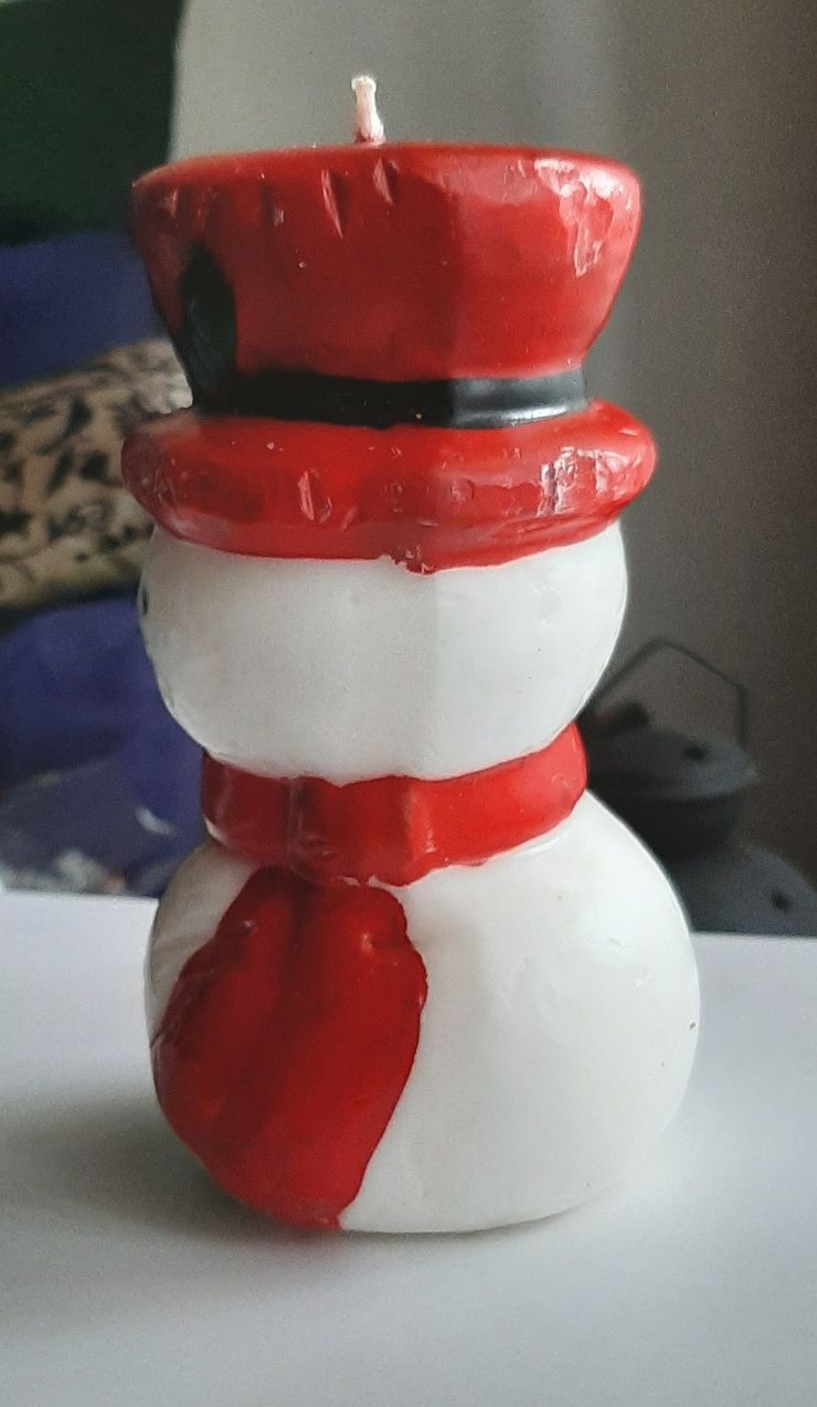 Vela de Natal Boneco de Neve 14 cm