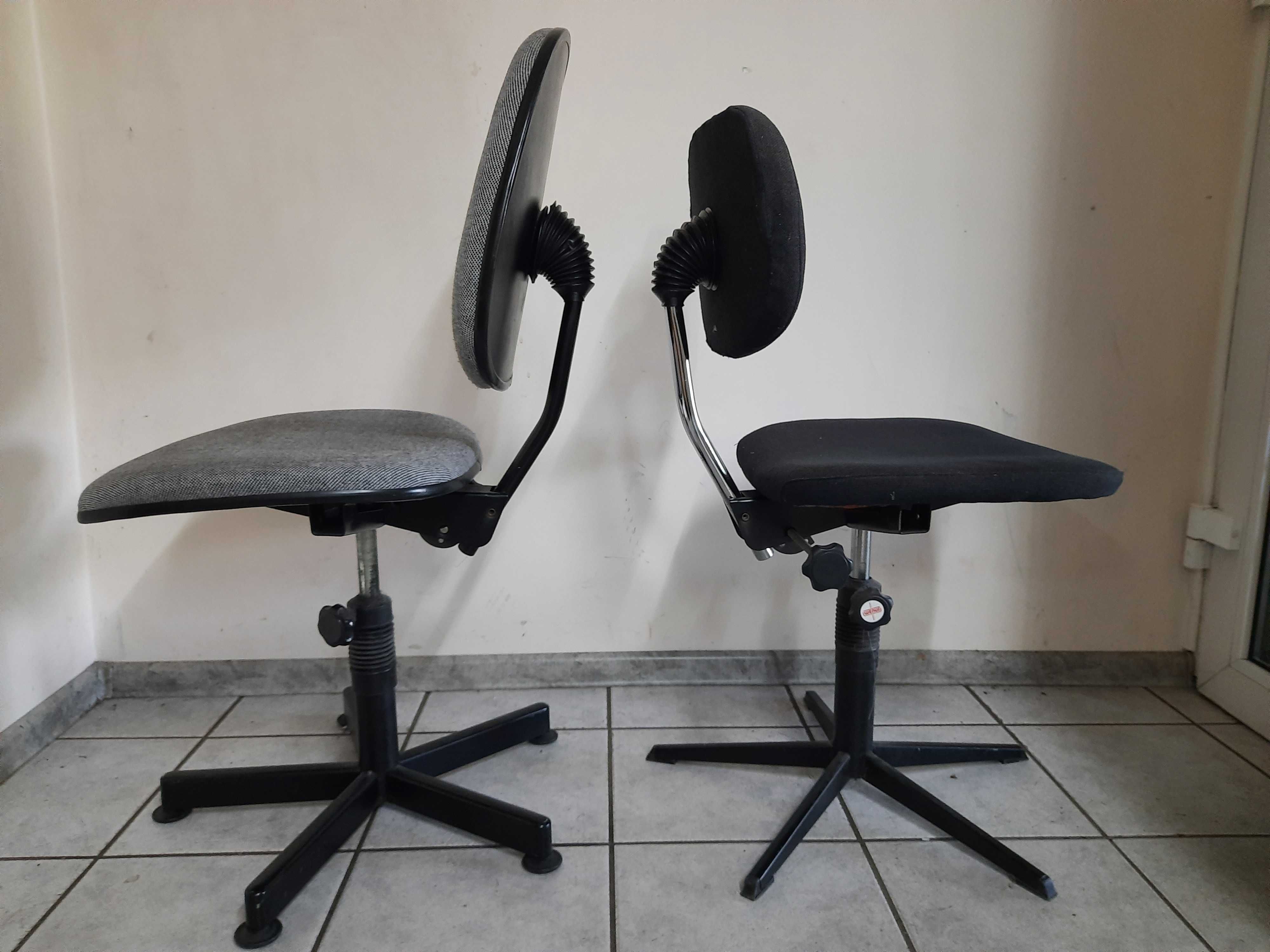 Obrotowe krzesła tapicerowane metalowe z regulowaną wysokością