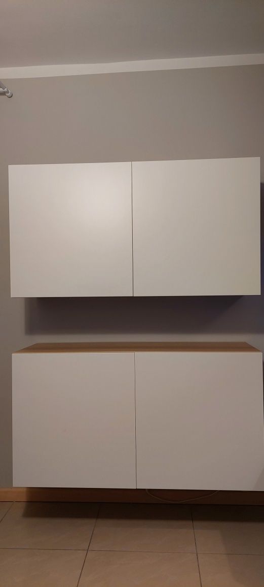 BESTA komplet 2 szafki stojące IKEA z systemem montażu na ścianie